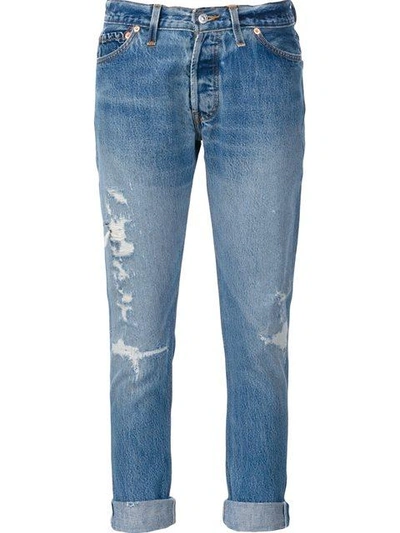 Re/done Distressed Cropped Jeans