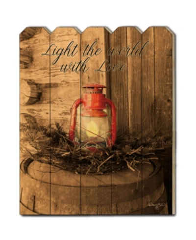 Trendy Decor 4u Light The World By Anthony Smith, Printed Wall Art On A Wood Picket Fence, 16" X 20" In Multi