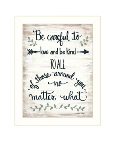 Trendy Decor 4u Be Careful By Annie Lapoint, Ready To Hang Framed Print, White Frame, 18" X 14" In Multi