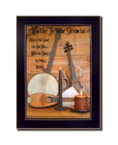 Trendy Decor 4u Music By Billy Jacobs, Printed Wall Art, Ready To Hang, Black Frame, 14" X 20" In Multi