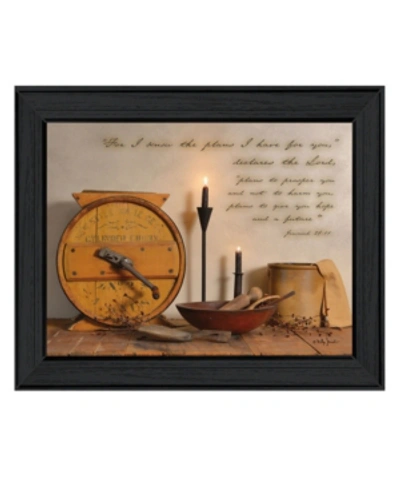 Trendy Decor 4u The Plans I Have For You By Billy Jacobs, Printed Wall Art, Ready To Hang, Black Frame, 18" X 14" In Multi