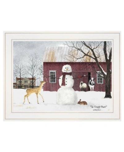 Trendy Decor 4u The Friendly Beasts By Billy Jacobs, Ready To Hang Framed Print, White Frame, 19" X 15" In Multi