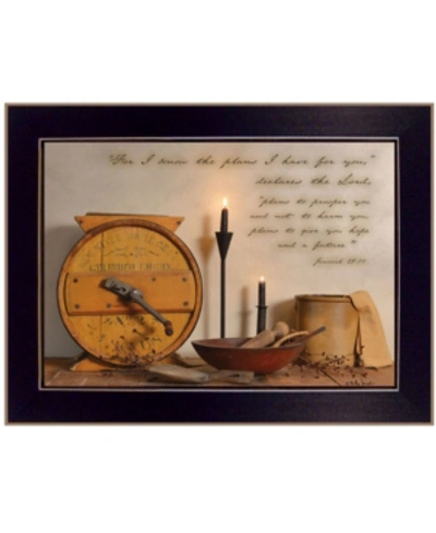 Trendy Decor 4u The Plans I Have For You By Billy Jacobs, Ready To Hang Framed Print, Black Frame, 18" X 14" In Multi
