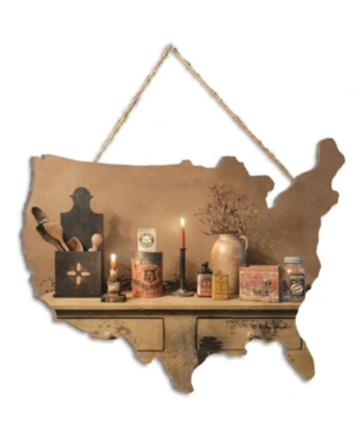 Trendy Decor 4u Mamas Pantry By Billy Jacobs, Printed Wall Art On A Usa-shaped Wood, 12" X 9" In Multi