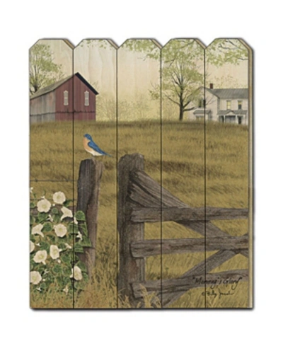 Trendy Decor 4u Mornings Glory By Billy Jacobs, Printed Wall Art On A Wood Picket Fence, 16" X 20" In Multi