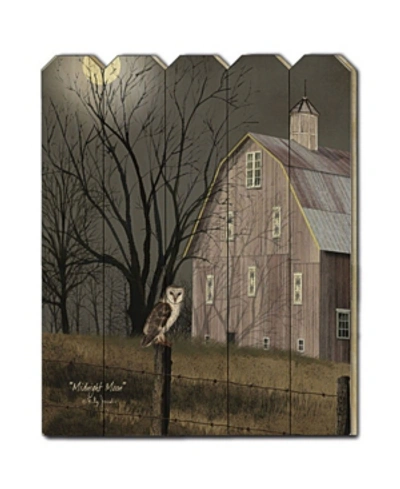 Trendy Decor 4u Midnight Moon By Billy Jacobs, Printed Wall Art On A Wood Picket Fence, 16" X 20" In Multi
