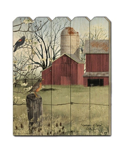 Trendy Decor 4u Harbingers Of Spring By Billy Jacobs, Printed Wall Art On A Wood Picket Fence, 16" X 20" In Multi