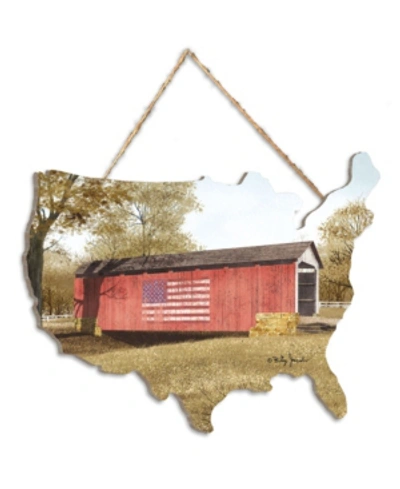 Trendy Decor 4u Sassafras Ridge By Billy Jacobs, Printed Wall Art On A Usa-shaped Wood, 12" X 9" In Multi