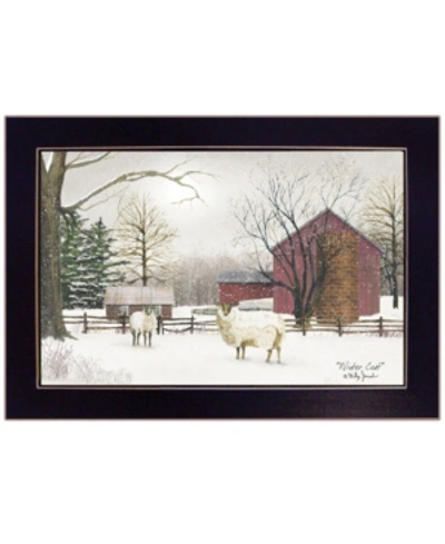 Trendy Decor 4u Winter Coat Sheep By Billy Jacobs, Ready To Hang Framed Print, Black Frame, 20" X 14" In Multi