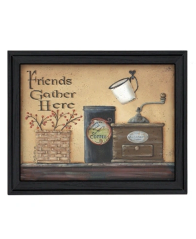 Trendy Decor 4u Friends Gather Here By Pam Britton, Printed Wall Art, Ready To Hang, Black Frame, 19" X 15" In Multi