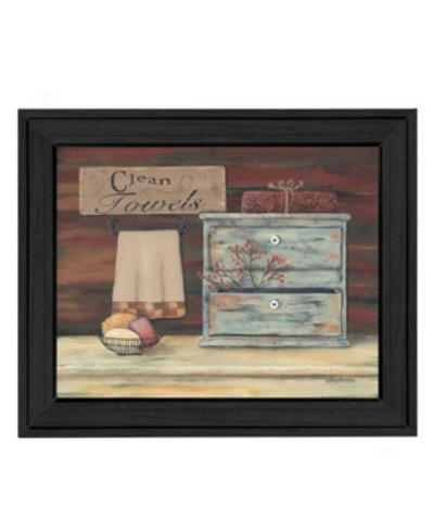 Trendy Decor 4u Clean Towels By Pam Britton, Printed Wall Art, Ready To Hang, Black Frame, 13" X 16" In Multi