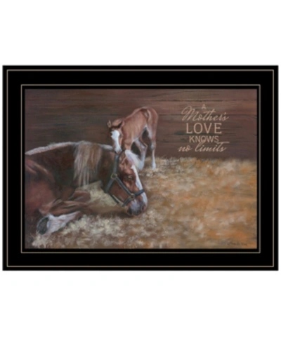 Trendy Decor 4u A Mother Love Horses By Pam Britton, Ready To Hang Framed Print, Black Frame, 19" X 15" In Multi
