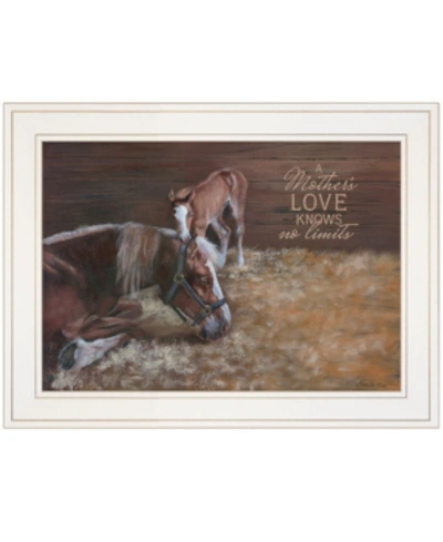 Trendy Decor 4u A Mother Love Horses By Pam Britton, Ready To Hang Framed Print, White Frame, 19" X 15" In Multi