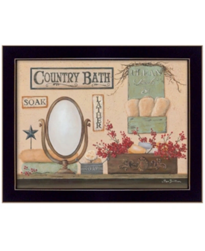 Trendy Decor 4u Country Bath By Pam Britton, Printed Wall Art, Ready To Hang, Black Frame, 18" X 14" In Multi