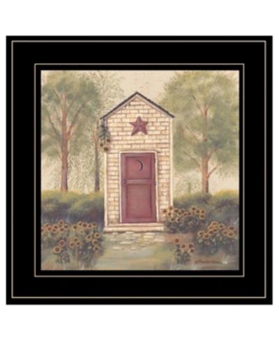 Trendy Decor 4u Folk Art Outhouse Iii By Pam Britton, Ready To Hang Framed Print, Black Frame, 15" X 15" In Multi