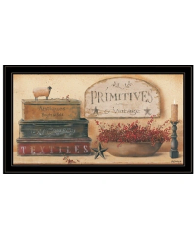Trendy Decor 4u Primitives Vintage-like By Pam Britton, Ready To Hang Framed Print, Black Frame, 33" X 19" In Multi