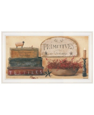 Trendy Decor 4u Primitives Vintage-like By Pam Britton, Ready To Hang Framed Print, White Frame, 33" X 19" In Multi