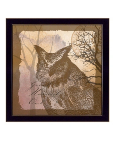 Trendy Decor 4u Owl By Barb Tourtillotte, Printed Wall Art, Ready To Hang, Black Frame, 14" X 14" In Multi