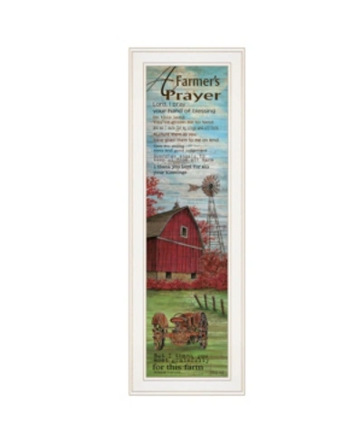 Trendy Decor 4u Farmers Prayer By Cindy Jacobs, Ready To Hang Framed Print, White Frame, 11" X 33" In Multi