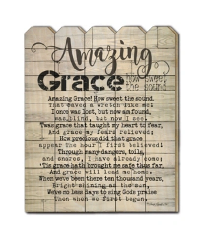 Trendy Decor 4u Amazing Grace By Cindy Jacobs, Printed Wall Art On A Wood Picket Fence, 16" X 20" In Multi