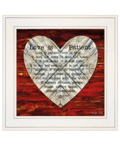 Trendy Decor 4u Love Is Patient By Cindy Jacobs, Ready To Hang Framed Print, White Frame, 15" X 15" In Multi