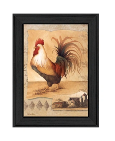 Trendy Decor 4u Rooster Montage I By Dee Dee, Printed Wall Art, Ready To Hang, Black Frame, 15" X 11" In Multi
