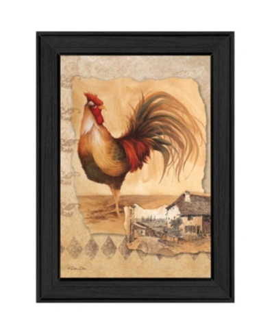 Trendy Decor 4u Rooster Montage Ii By Dee Dee, Printed Wall Art, Ready To Hang, Black Frame, 15" X 11" In Multi