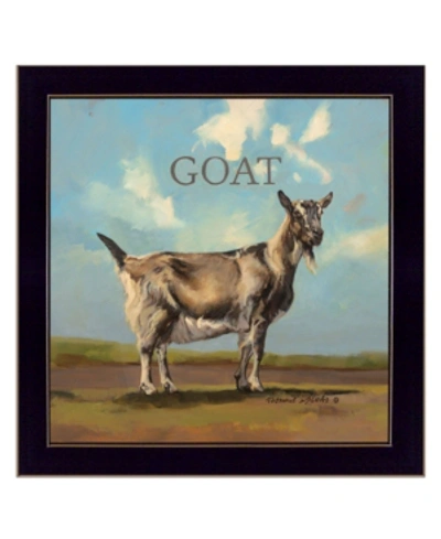 Trendy Decor 4u Gracey The Goat By Bonnie Mohr, Ready To Hang Framed Print, Black Frame, 14" X 14" In Multi