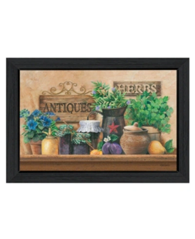 Trendy Decor 4u Antiques And Herbs By Ed Wargo, Printed Wall Art, Ready To Hang, Black Frame, 33" X 19" In Multi