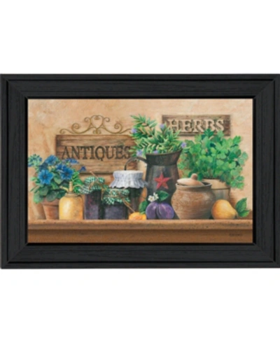 Trendy Decor 4u Antiques And Herbs By Ed Wargo, Printed Wall Art, Ready To Hang, Black Frame, 15" X 11" In Multi