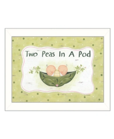 Trendy Decor 4u Two Peas In A Pod By Lisa Kennedy, Printed Wall Art, Ready To Hang, White Frame, 14" X 18" In Multi