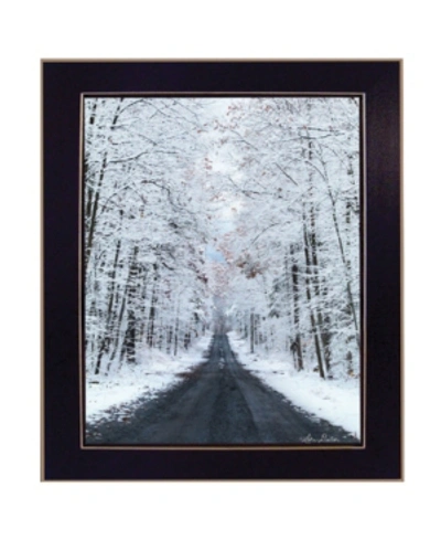 Trendy Decor 4u All Roads Lead Home Winter Lane By Lori Deiter, Ready To Hang Framed Print, Black Frame, 14" X 18" In Multi