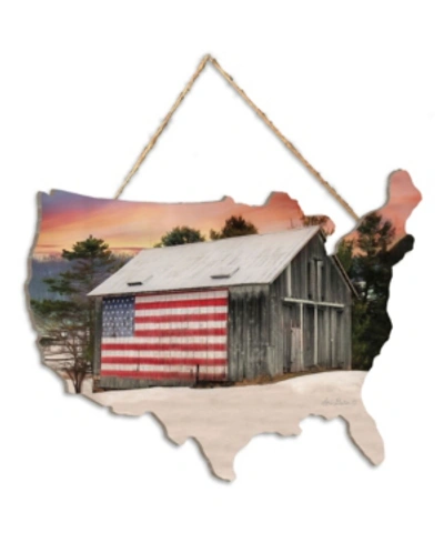 Trendy Decor 4u Orchard And Barn By Lori Deiter, Printed Wall Art On A Usa-shaped Wood, 12" X 9" In Multi