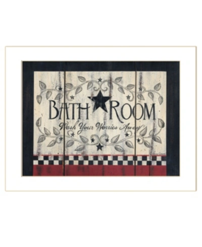 Trendy Decor 4u Bathroom By Linda Spivey, Ready To Hang Framed Print, White Frame, 18" X 14" In Multi