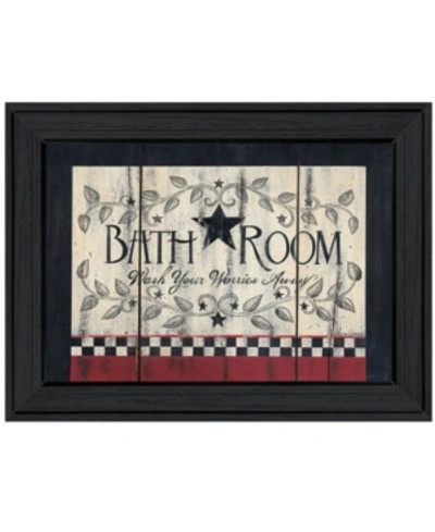 Trendy Decor 4u Bathroom By Linda Spivey, Ready To Hang Framed Print, Black Frame, 15" X 11" In Multi
