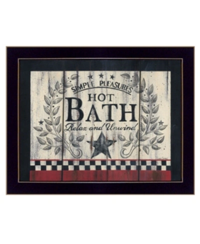 Trendy Decor 4u Hot Bath By Linda Spivey, Ready To Hang Framed Print, Black Frame, 14" X 10" In Multi