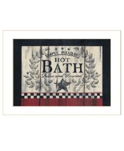 Trendy Decor 4u Hot Bath By Linda Spivey, Ready To Hang Framed Print, White Frame, 18" X 14" In Multi