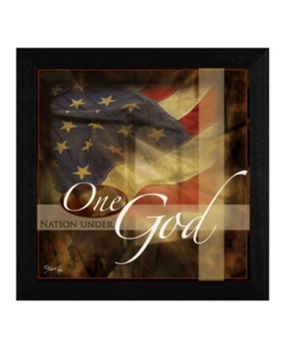 Trendy Decor 4u One Nation Under God By Marla Rae, Printed Wall Art, Ready To Hang, Black Frame, 14" X 14" In Multi