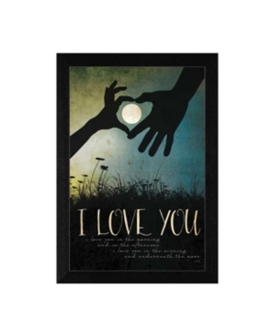 Trendy Decor 4u I Love You Underneath The Moon By Marla Rae, Printed Wall Art, Ready To Hang, Black Frame, 14" X 20" In Multi
