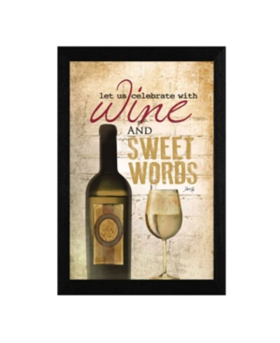 Trendy Decor 4u Wine And Sweet Words By Marla Rae, Printed Wall Art, Ready To Hang, Black Frame, 14" X 20" In Multi