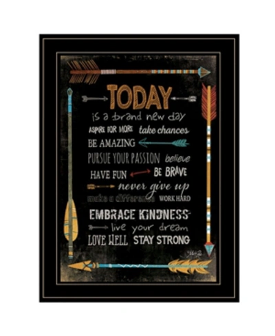 Trendy Decor 4u Today Is A Brand New Day By Marla Rae, Ready To Hang Framed Print, Black Frame, 21" X 27" In Multi