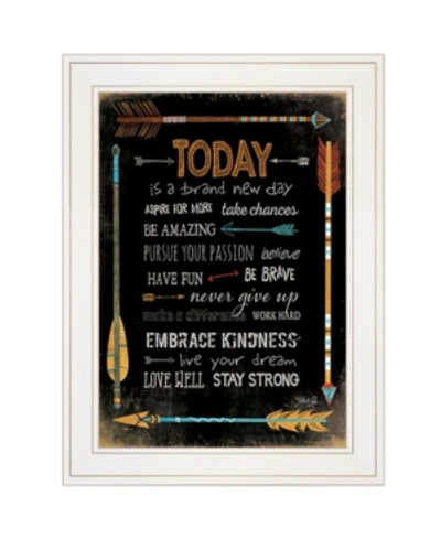Trendy Decor 4u Today Is A Brand New Day By Marla Rae, Ready To Hang Framed Print, White Frame, 21" X 27" In Multi