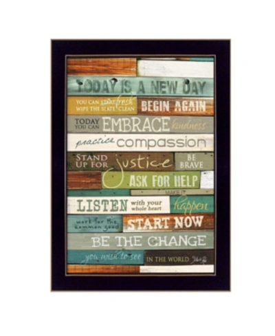 Trendy Decor 4u Today Is A New Day By Marla Rae, Printed Wall Art, Ready To Hang, Black Frame, 14" X 10" In Multi