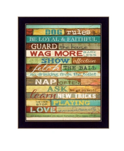 Trendy Decor 4u Dog Rules By Marla Rae, Printed Wall Art, Ready To Hang, Black Frame, 18" X 22" In Multi