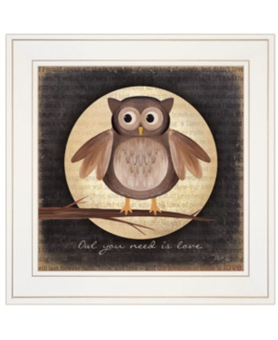 Trendy Decor 4u Owl You Need Is Love By Marla Rae, Ready To Hang Framed Print, White Frame, 15" X 15" In Multi