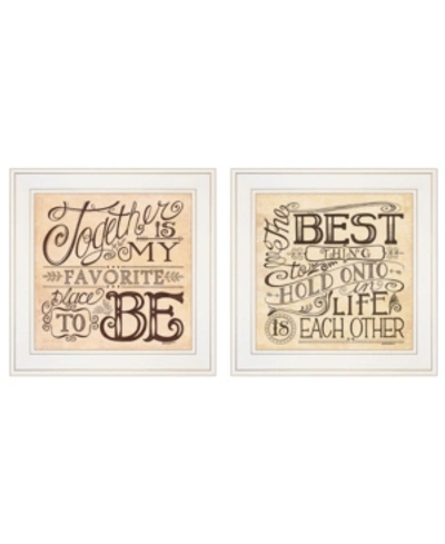 Trendy Decor 4u Together / Each Other 2-piece Vignette By Deb Strain, White Frame, 15" X 15" In Multi