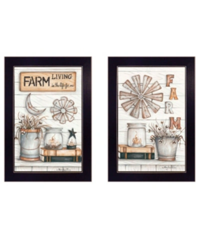 Trendy Decor 4u Farm Living 2-piece Vignette By Mary Ann June, Black Frame, 14" X 20" In Multi