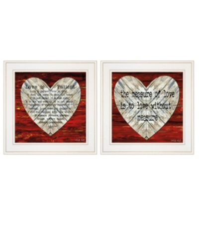 Trendy Decor 4u Love Is Patient / Measure 2-piece Vignette By Cindy Jacobs, White Frame, 15" X 15" In Multi