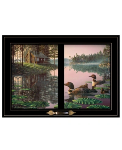 Trendy Decor 4u Northern Tranquility By Kim Norlien, Ready To Hang Framed Print, Black Window-style Frame, 21" X 15" In Multi