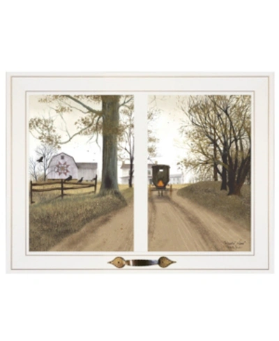 Trendy Decor 4u Heading Home By Billy Jacobs, Ready To Hang Framed Print, White Window-style Frame, 19" X 15" In Multi
